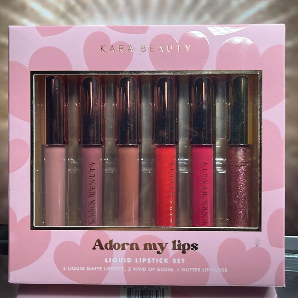 KARA Beauty ~ Adorn My Lips 6PC Liquid Lipstick & Lip Gloss Set ~ BNIB - Picture 1 of 1